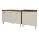 Ver imagem 4 de Armário Cozinha Gabinete Pia de 120 Cm Bruna e Balcão Fran para Cooktop 4 Bocas Savana Off White