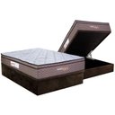 Ver imagem 1 de Cama Box Baú Casal: Colchão C/ Vibro Massagem Paropas Vibro Aplause Smart Brown + Base Crc Suede