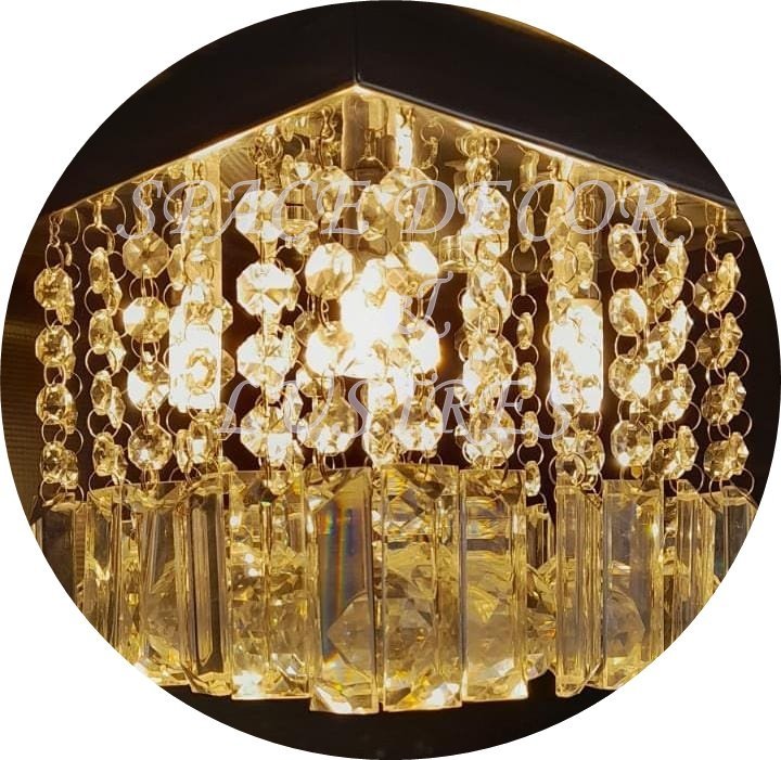 Lustre Plafon de Cristal Verdadeiro com Lâmpadas Bq Inclusas:10cm - 3