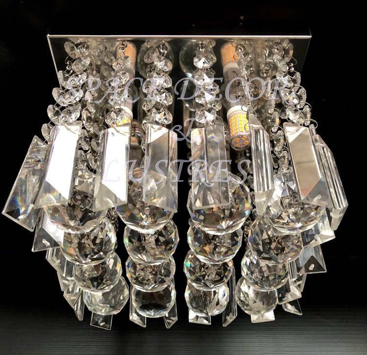 Lustre Plafon de Cristal Verdadeiro com Lâmpadas Bq Inclusas:10cm - 1