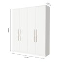 Ver imagem 3 de Guarda Roupa Casal 4 Portas 3 Gavetas 100% MDF Spazio Branco
