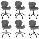 Ver imagem 1 de Kit 6 Cadeiras Slim Office Estofada Base Giratória Cromado