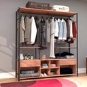 Ver imagem 1 de Guarda Roupa Closet Casal Industrial 172cm 2 Gavetas Barcelona Demolição/preto - Artefamol
