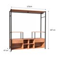 Ver imagem 4 de Guarda Roupa Closet Casal Industrial 172cm 2 Gavetas Barcelona Demolição/preto - Artefamol