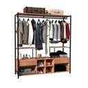 Ver imagem 2 de Guarda Roupa Closet Casal Industrial 172cm 2 Gavetas Barcelona Demolição/preto - Artefamol