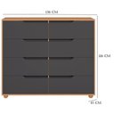 Ver imagem 3 de Guarda Roupa Solteiro Doble 04 Portas e Cômoda Doble Freijo Titanium Flex - Móveis Albatroz