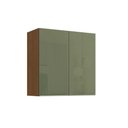 Ver imagem 1 de Armário Aéreo P/ Cozinha Vibra T644 C/ 2 Portas 80cm Canela/verde Pistache Lacca - Kappesberg