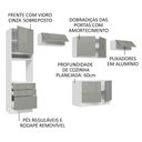 Ver imagem 5 de Armário de Cozinha Completa 340cm Branco/Cinza Lux Madesa 01