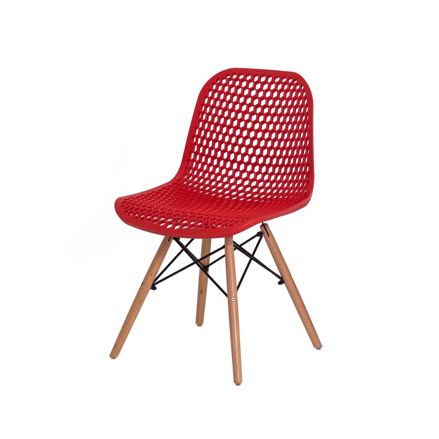 Cadeira Charles Eames Colmeia Eiffel Dkr Vermelho - 1