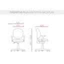 Ver imagem 4 de Cadeira Executiva Operativa Plus Plaxmetal Back System Nr17 Crepe Azul T12