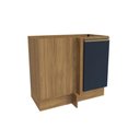 Ver imagem 1 de Balcão de Canto Reto Celeste Kappesberg 100% Mdf 1 Porta Nogueira/azul 98cm