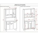 Ver imagem 4 de Armário de Cozinha 6 Portas 1 Gaveta Golden Branco/Nogueira/Off White