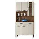 Ver imagem 3 de Armário de Cozinha 6 Portas 1 Gaveta Golden Branco/Nogueira/Off White