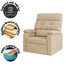 Poltrona Reclinavel Estofada Grande Confortavel Corino Bege - 3