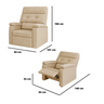Poltrona Reclinavel Estofada Grande Confortavel Corino Bege - 4