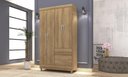 Ver imagem 5 de Guarda-roupa Ideal 4 Portas Nature 2 Gavetas Corrediças Metálicas 2 Cabideiros