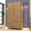 Ver imagem 1 de Guarda-roupa Ideal 4 Portas Nature 2 Gavetas Corrediças Metálicas 2 Cabideiros