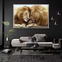 Ver imagem 2 de Quadro Decorativo Leão Carinhoso Moderno Com Moldura e Sem Vidro 100x160