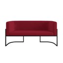 Ver imagem 4 de Sofá Namoradeira 2 Lugares Moderna Base Metal Black Balaqui Marsala