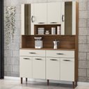 Ver imagem 1 de Armário de Cozinha 8 Portas 2 Gavetas Golden Branco/Nogueira/Off White