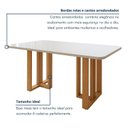 Ver imagem 7 de Mesa de Jantar 6 Lugares Tampo Vidro e MDF Tessera Marrom Amêndoa Clean/Off White