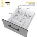 Ver imagem 4 de Balcão para Pia 120cm em Aço 2 Portas 4 Gavetas Juno Cinza