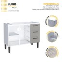 Ver imagem 3 de Balcão para Pia 120cm em Aço 2 Portas 4 Gavetas Juno Cinza