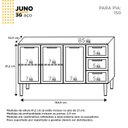 Ver imagem 4 de Balcão para Pia de Cozinha 150cm 2 Portas 4 Gavetas Juno Cinza