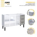 Ver imagem 2 de Balcão para Pia de Cozinha 150cm 2 Portas 4 Gavetas Juno Cinza