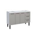 Ver imagem 3 de Balcão para Pia de Cozinha 150cm 2 Portas 4 Gavetas Juno Cinza