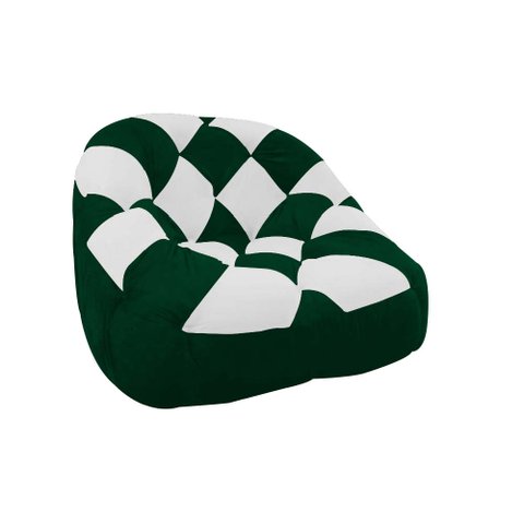 Poltrona Paloma Escritório Sala Pé Plástico Suede Verde e Suede Branco - Dominic Decor