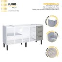 Ver imagem 3 de Balcão para Pia 180cm em Aço 4 Portas 4 Gavetas Juno Cinza
