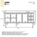 Ver imagem 2 de Balcão para Pia 180cm em Aço 4 Portas 4 Gavetas Juno Cinza