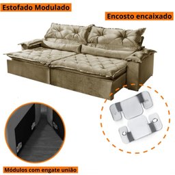 Sofá Retrátil e Reclinável 240cm Sparta - Movenzo Estofados - 6