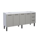 Ver imagem 3 de Balcão para Pia 200cm em Aço 4 Portas 4 Gavetas Juno 