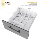 Ver imagem 4 de Balcão para Pia 200cm em Aço 4 Portas 4 Gavetas Juno Cinza