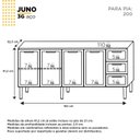 Ver imagem 2 de Balcão para Pia 200cm em Aço 4 Portas 4 Gavetas Juno Cinza