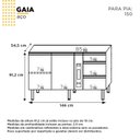 Ver imagem 4 de Balcão para Pia 150cm em Aço 2 Portas 3 Gavetas Gaia Branco
