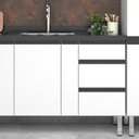 Ver imagem 2 de Balcão para Pia 150cm em Aço 2 Portas 3 Gavetas Gaia