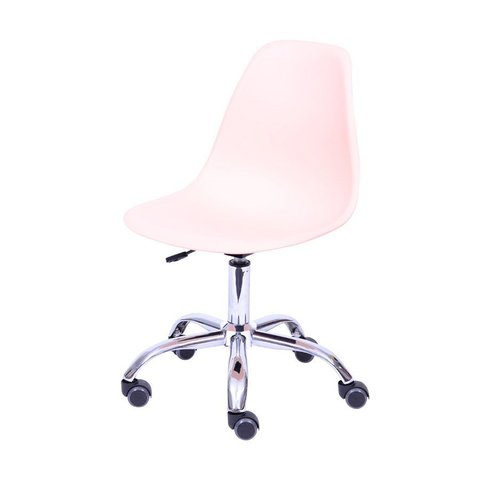 Cadeira Charles Eames Dkr Pp Base Rodizio:salmão