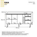 Ver imagem 4 de Balcão para Pia 180cm em Aço 2 Portas 3 Gavetas Gaia 