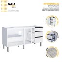 Ver imagem 3 de Balcão para Pia 180cm em Aço 2 Portas 3 Gavetas Gaia 