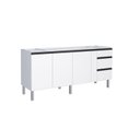 Ver imagem 1 de Balcão para Pia 200cm em Aço 2 Portas 3 Gavetas Gaia 