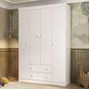 Ver imagem 1 de Guarda-roupa Infantil 122cm 4 Portas e 2 Gavetas Encanto Multimóveis Mp4448 Branco