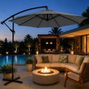 Ver imagem 5 de Ombrelone Guarda Sol de Luxo Impermeável com Haste Lateral 3 Metros para Piscina Jardim Área Externa