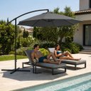 Ver mais imagens de Ombrelone Guarda Sol de Luxo Impermeável com Haste Lateral 3 Metros para Piscina Jardim Área Externa