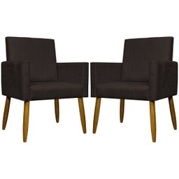 Kit 2 Poltronas Decorativas para Sala Mari Suede Pé Palito - 1