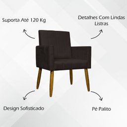 Kit 2 Poltronas Decorativas para Sala Mari Suede Pé Palito - 8