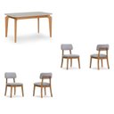 Ver imagem 2 de Conjunto Mesa de Jantar Lia com 4 Cadeiras em Madeira Maciça