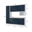 Ver imagem 3 de Armário de Cozinha Compacta Nicho Micro-ondas 100% Mdf 230cm Branco/azul Profundo Celeste